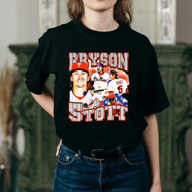 Bryson Stott Philadelphia Phillies Player T-Shirt for Baseball Fans - Image 2