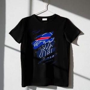 Buffalo Bills & New York Yankees Logo Mashup T-Shirt For Fans