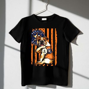 Bulldog Houston Astros 'I Love Mom' Orange Striped T-Shirt