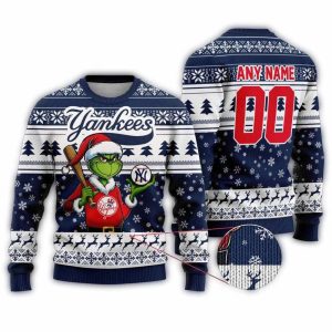 Personalized New York Yankees Grinch Christmas Sweatshirt For Fans