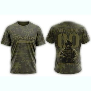 Custom New York Yankees Military Appreciation Month All-Over Print T-Shirt