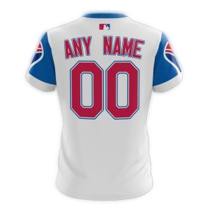 Personalized Atlanta Braves Blue & White All-Over Print T-Shirt