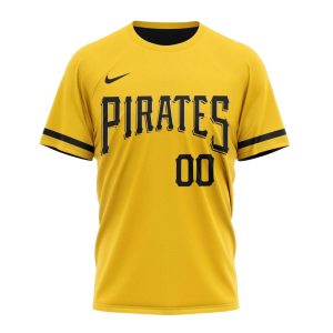 Personalized Name and Number Pittsburgh Pirates Yellow All-Over Print T-Shirt