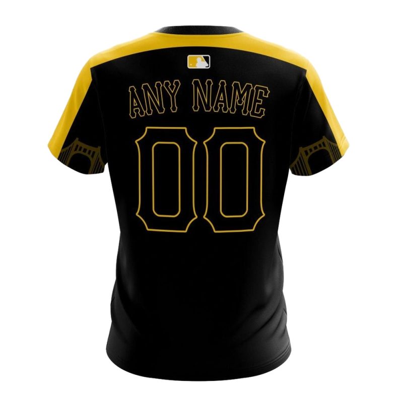 Personalized Name and Number Pittsburgh Pirates Bridge All-Over Print T-Shirt - Image 2