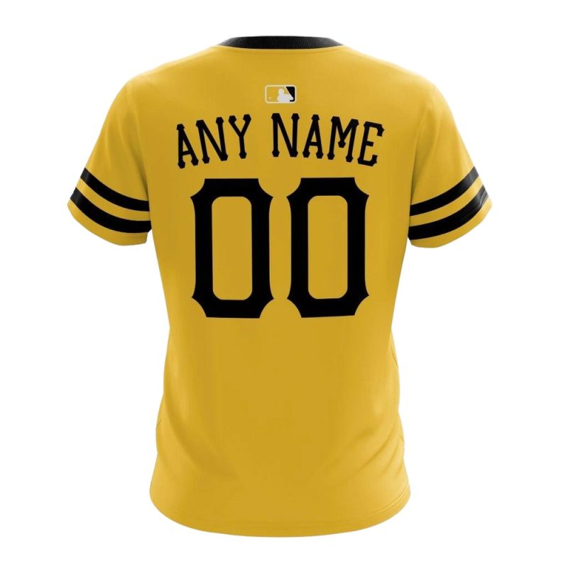 Personalized Name and Number Pittsburgh Pirates Logo All-Over Print T-Shirt - Image 2