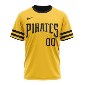 Personalized Name and Number Pittsburgh Pirates Logo All-Over Print T-Shirt