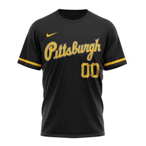 Personalized Name and Number Pittsburgh Pirates Black All-Over Print T-Shirt