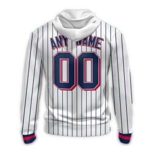 Personalized Atlanta Braves Striped White All-Over Print Hoodie