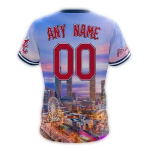 Personalized Atlanta Braves Cityscape All-Over Print T-Shirt