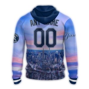 Custom New York Yankees Cityscape All-Over Print Hoodie