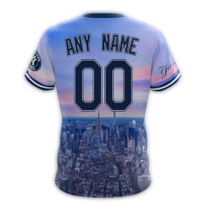 Custom New York Yankees Cityscape All-Over Print T-Shirt