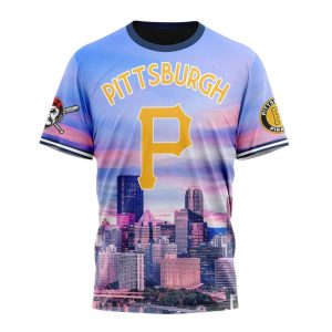 Personalized Name and Number Pittsburgh Pirates Special Cityscape All-Over Print T-Shirt
