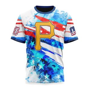 Personalized Name and Number Pittsburgh Pirates Independence Day 4th Of July All-Over Print T-Shirt