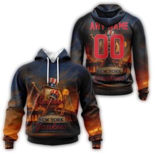 Custom New York Yankees Realistic All-Over Print Hoodie