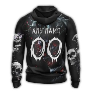 Custom Atlanta Braves Skull All-Over Print Hoodie For Fans