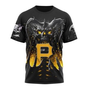 Personalized Name and Number Pittsburgh Pirates With Skull All-Over Print T-Shirt