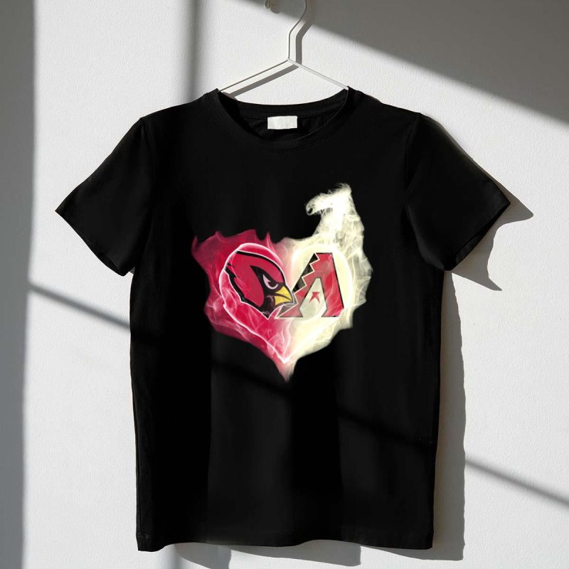 Cardinals Arizona Diamondbacks Heart Logo Fusion T Shirt t shirt 1 1