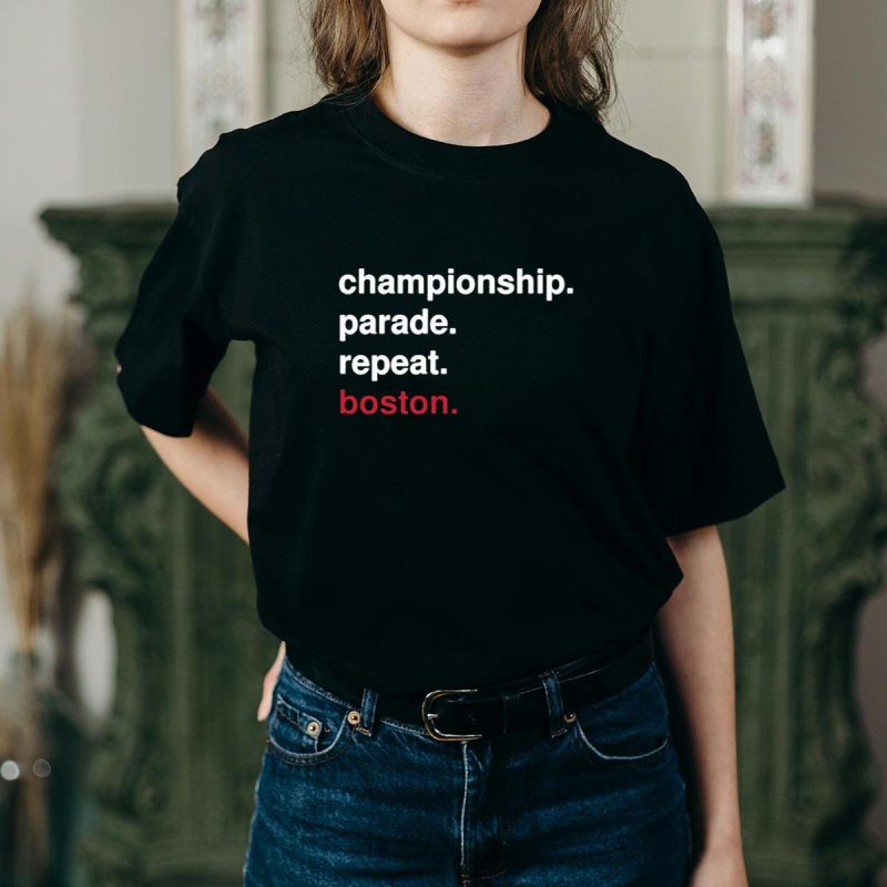 Boston Red Sox Championship Parade Repeat T-Shirt for Fans - Image 2