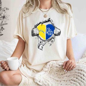 Chargers Dodgers Heartbeat Loyalty T-Shirt With Symbolic Heart Design