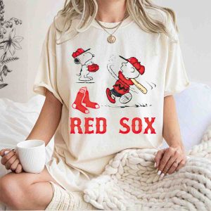 Snoopy & Charlie Brown Boston Red Sox Baseball T-Shirt | Peanuts Characters