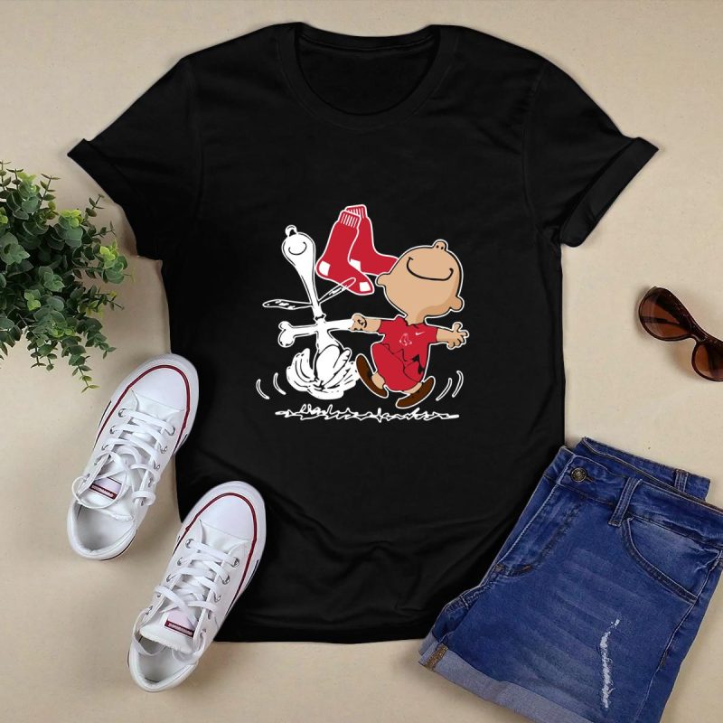Charlie Brown Snoopy Boston Red Sox Graphic T-Shirt for Fans - Image 5