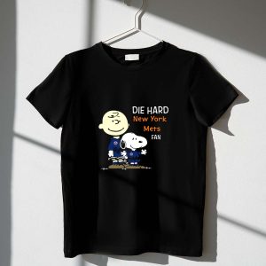 Snoopy Charlie Brown Die Hard New York Mets Fan T-Shirt For Adults