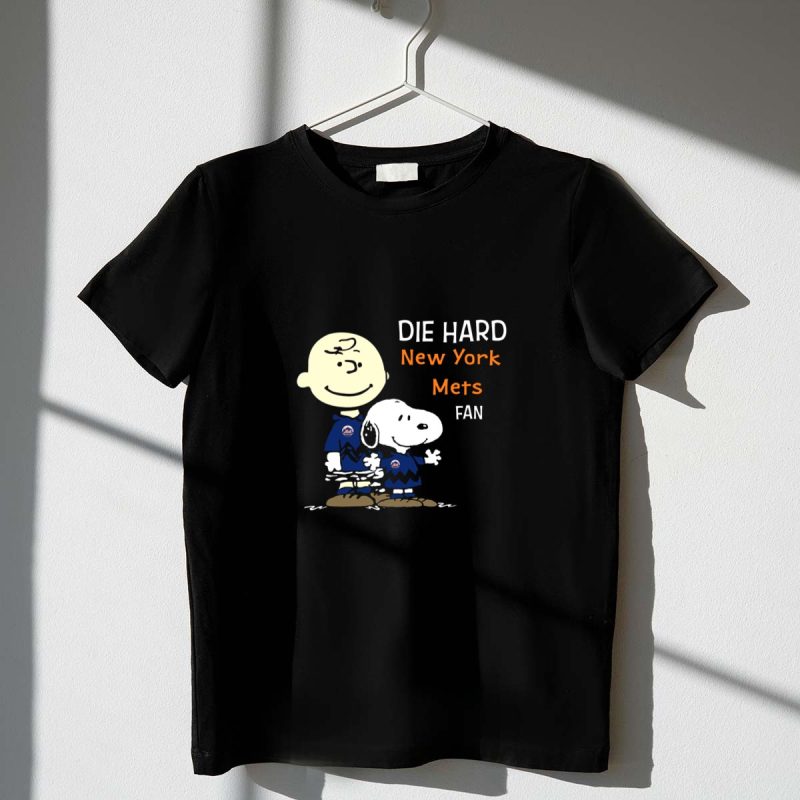 Charlie Brown Snoopy Die Hard New York Mets Fan T Shirt t shirt 1 1