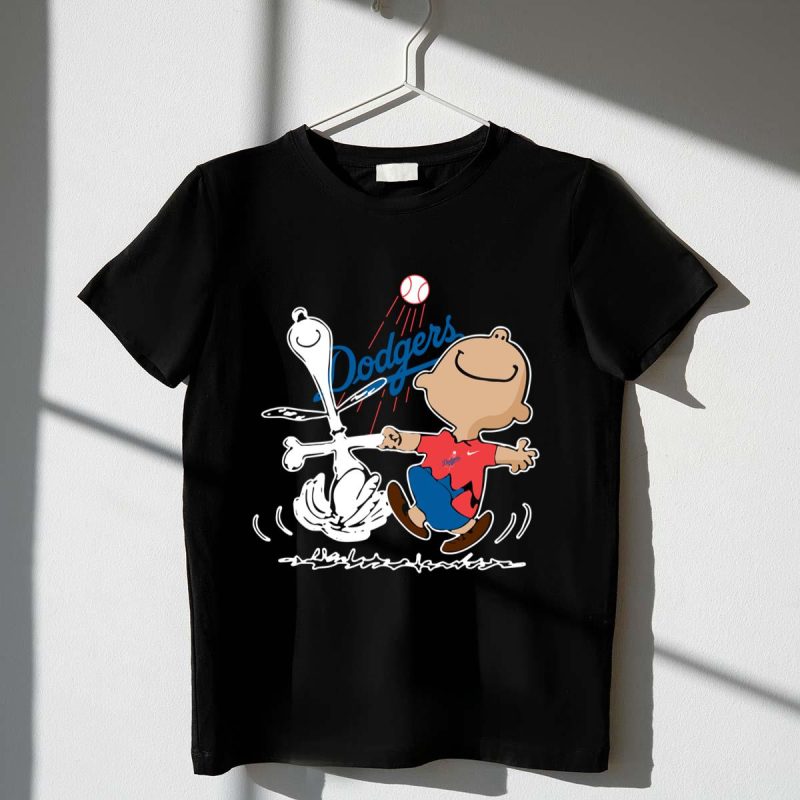 Snoopy Charlie Brown Los Angeles Dodgers T-Shirt for Fans