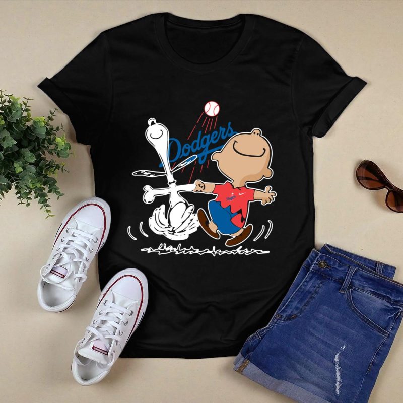 Snoopy Charlie Brown Los Angeles Dodgers T-Shirt for Fans - Image 5