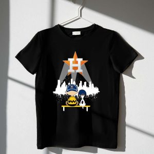 Charlie Brown & Snoopy Houston Astros Skyline T-Shirt For Fans