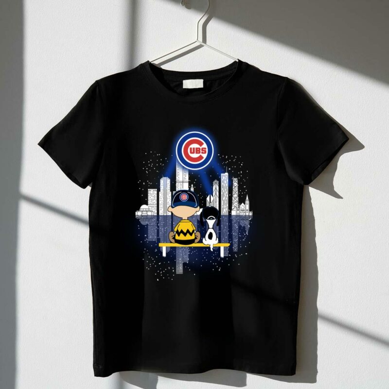 Charlie brown and snoopy dog watching city chicago cubs shirt t shirt 1 1.jpg