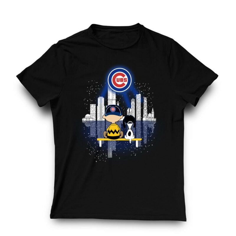 Charlie brown and snoopy dog watching city chicago cubs shirt t shirt 3 3.jpg