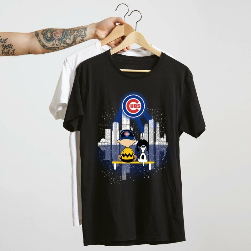 Charlie brown and snoopy dog watching city chicago cubs shirt t shirt 4 4.jpg
