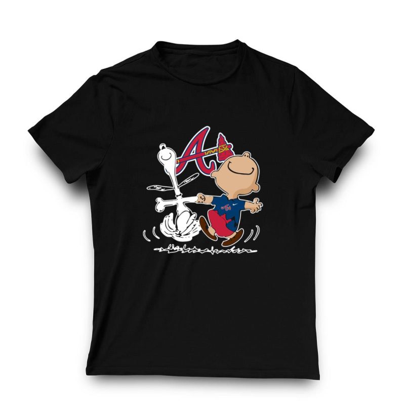 Charlie Brown & Snoopy Atlanta Braves T-Shirt For Fans - Image 3