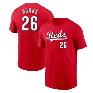 Chase Burns 26 Cincinnati Reds All-Over Print T-Shirt for Fans