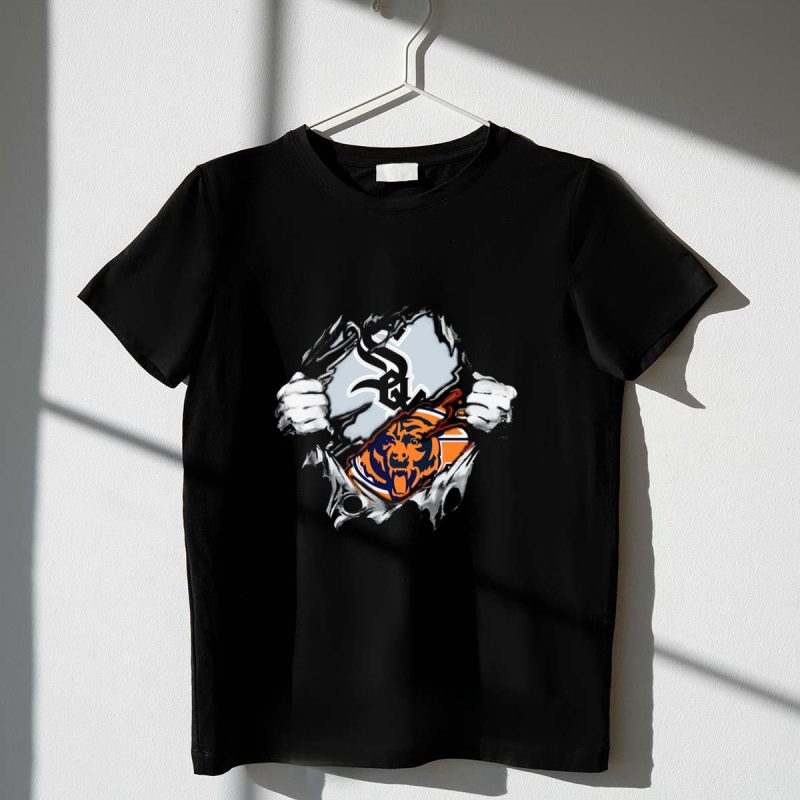 Chicago Bears Chicago White Sox Emblem Fusion T Shirt t shirt 1 1