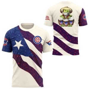 Chicago Cubs Puerto Rican Heritage All-Over Print T-Shirt for Fans