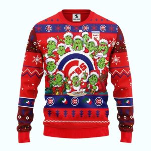 Chicago Cubs 12 Grinch Xmas Day Funny Ugly Sweater