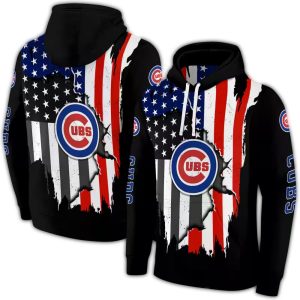 Chicago Cubs American Pride All-Over Print Hoodie For Fans