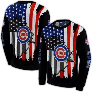 Chicago Cubs American Pride All-Over Print Sweatshirt For Fans