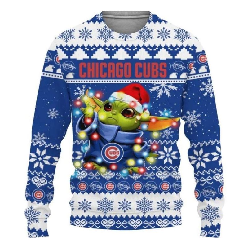 Chicago Cubs Baby Yoda Star Wars Ugly Sweater