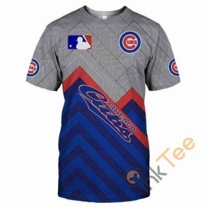 Chicago Cubs All Over Print T-Shirt - Baseball Heart Design