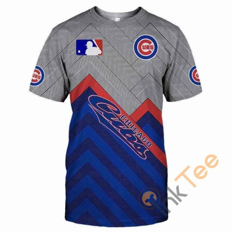 Chicago Cubs All Over Print T-Shirt - Baseball Heart Design