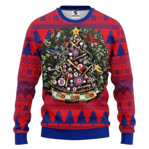Chicago Cubs Christmas Tree Ball Ugly Sweater