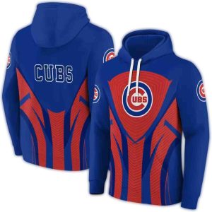 Chicago Cubs All Over Print Hoodie With Concentric Lines Design