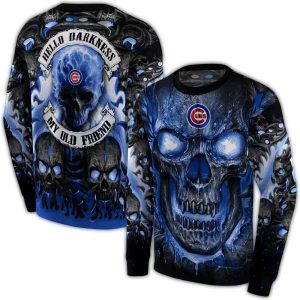 Demonic Skull Chicago Cubs All Over Print Sweatshirt For Fans