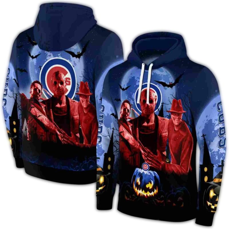 Chicago Cubs Friends Horror Halloween Vibes AOP Hoodie 1