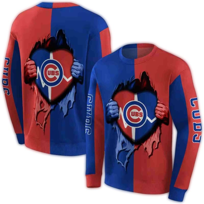 Chicago Cubs Heartbeat Graphic AOP Sweatshirt 1