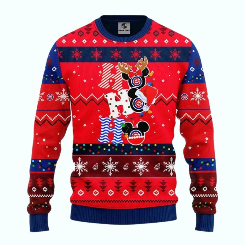 Chicago Cubs Hohoho Mickey Mouse Ugly Sweater