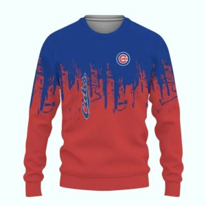 Chicago Cubs In My Heart Grunge Ugly Sweater